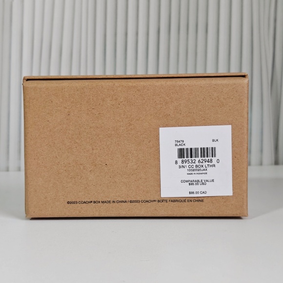NWT Coach Men BOXED 3-IN-1 CARD CASE IN SMOOTH CALF LEATHER BLACK 75479 $95 - Picture 5 of 6